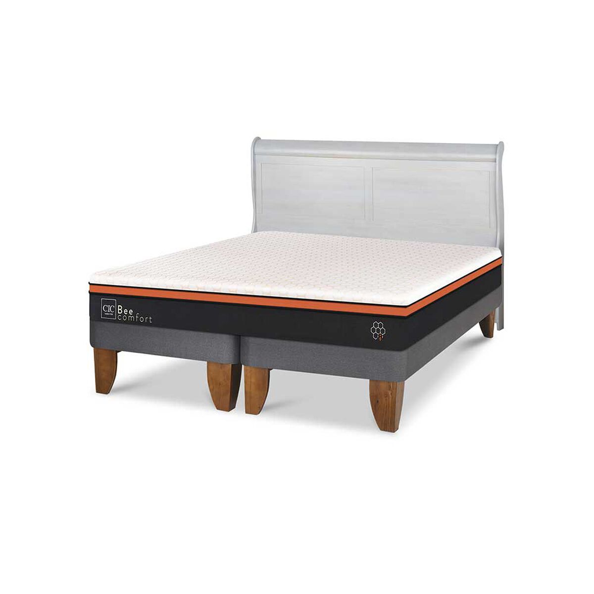 Cama Europea CIC Base Dividida 2 Plazas Beecomfort + Respaldo Miro Alpino