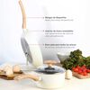 Batería de Cocina Aluminio Forjado Simplit 9 Piezas Crema + Set 12 Utensilios Calipso