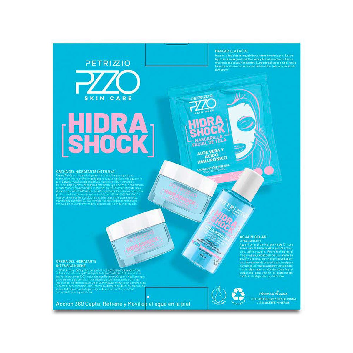 Cuatripack Petrizzio Crema Facial Hidrashock Intensivo + Mascarilla