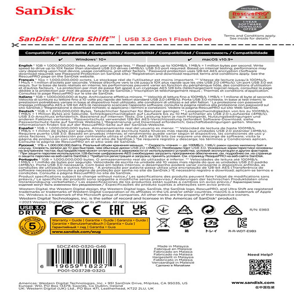Pendrive Sandisk SDCZ410-032G-G46 32GB