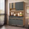 Mueble de Cocina Vekkahome Bari 2 Cajones 8 Puertas Café