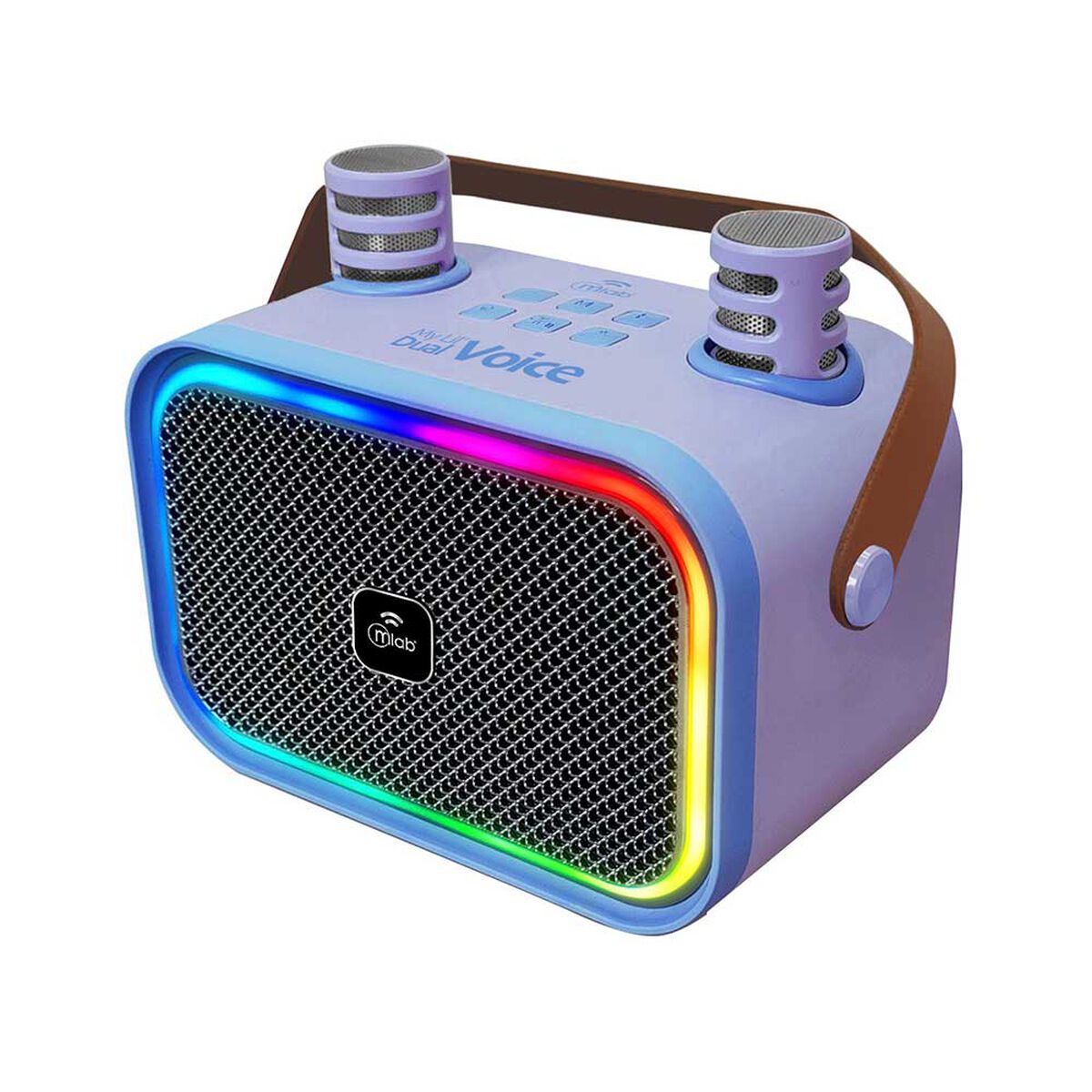 Karaoke MLAB My LiL Voice Luz RGB 2 Micr&oacute;fonos Inal&aacute;mbricos Morado