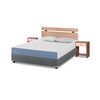 Cama Americana CIC Full Excellence + Respaldo + 2 Veladores Olmo + Almohadas
