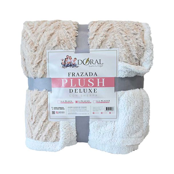 Frazada Poliéster Doral 2 Plazas Deluxe Beige