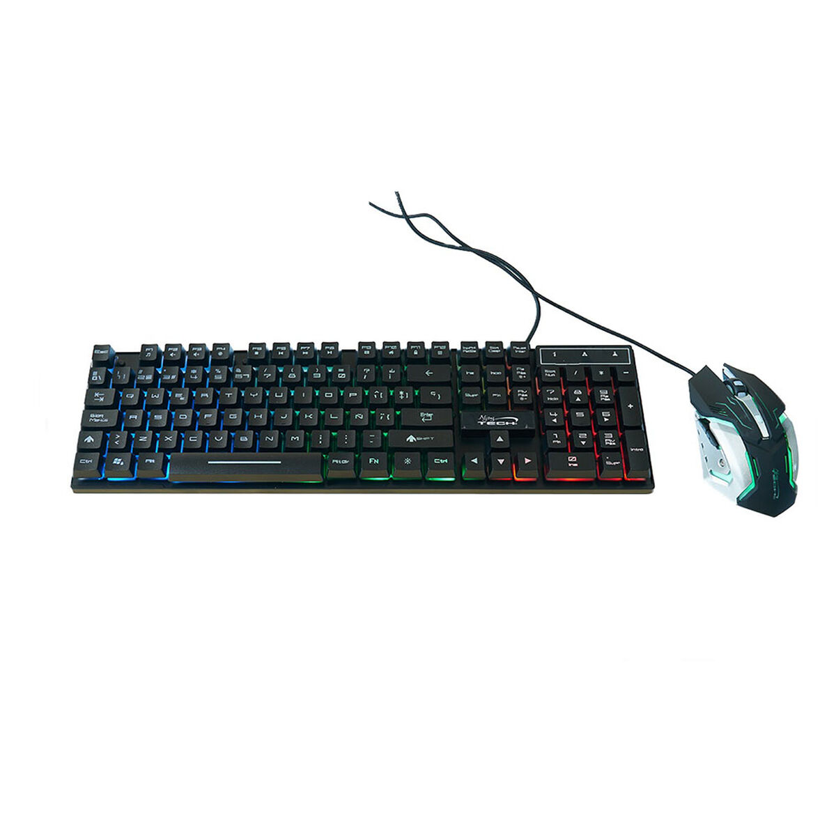 Combo Silla Gamer Njoytech Stratos Roja + Audífonos Over Ear  + Teclado Gamer + Mouse Gamer + Cámara Web + Mousepad + Limpiador