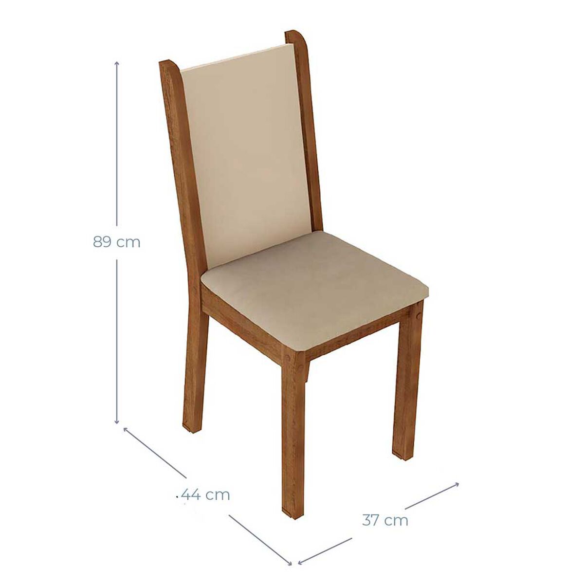 Juego de Comedor Vekkahome Pia Leone 4 Sillas Café