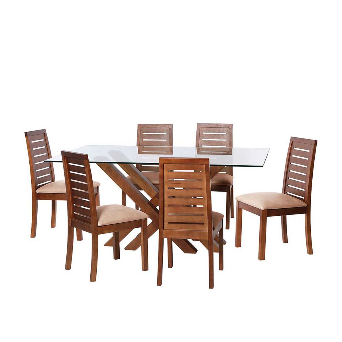 Juego de Comedor Latam Home Merida 6 Sillas Beige