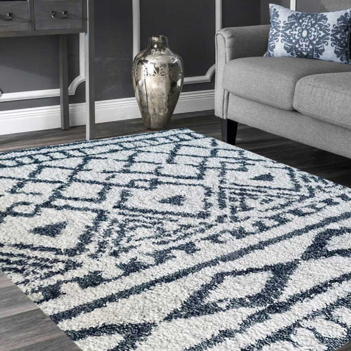Alfombra Shaggy Idetex Gardenia Blanco 150 x 200 cm