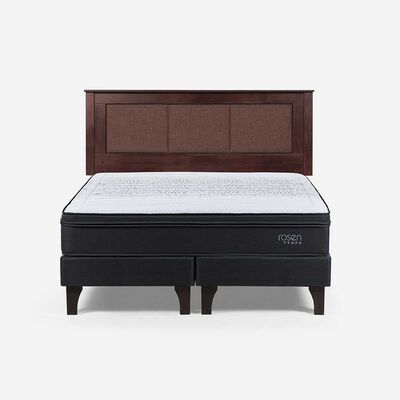 Cama Europea Rosen 2 Plazas Tempo + Respaldo Rachel