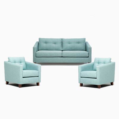 Juego de Living Barra Design Elena Sofá 3 Cuerpos + Dos Sillones 1 Cuerpo Verde
