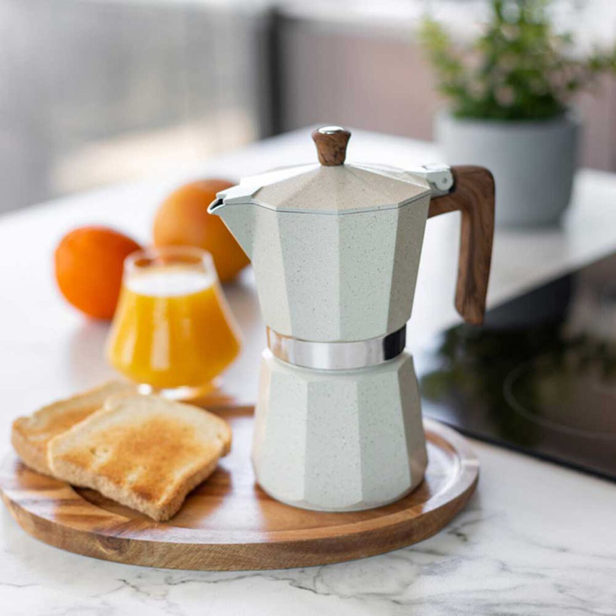 Cafetera Italiana Simple Cook Siena 6 Tazas Plata