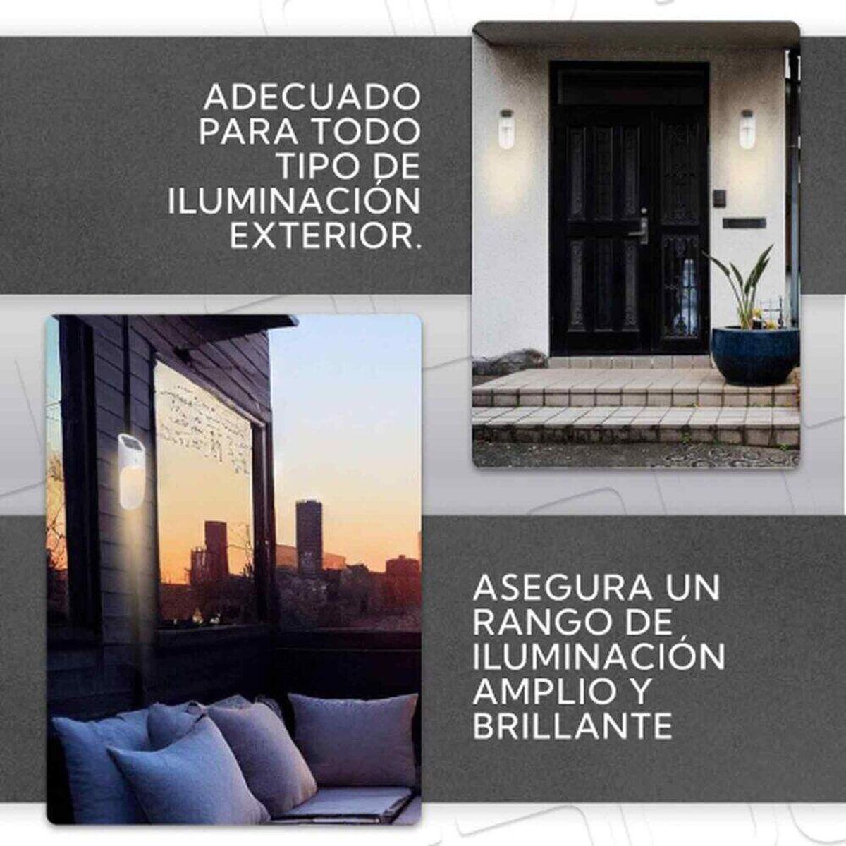 Aplique Led Solar Para Exterior Blanco Pro Outdoor
