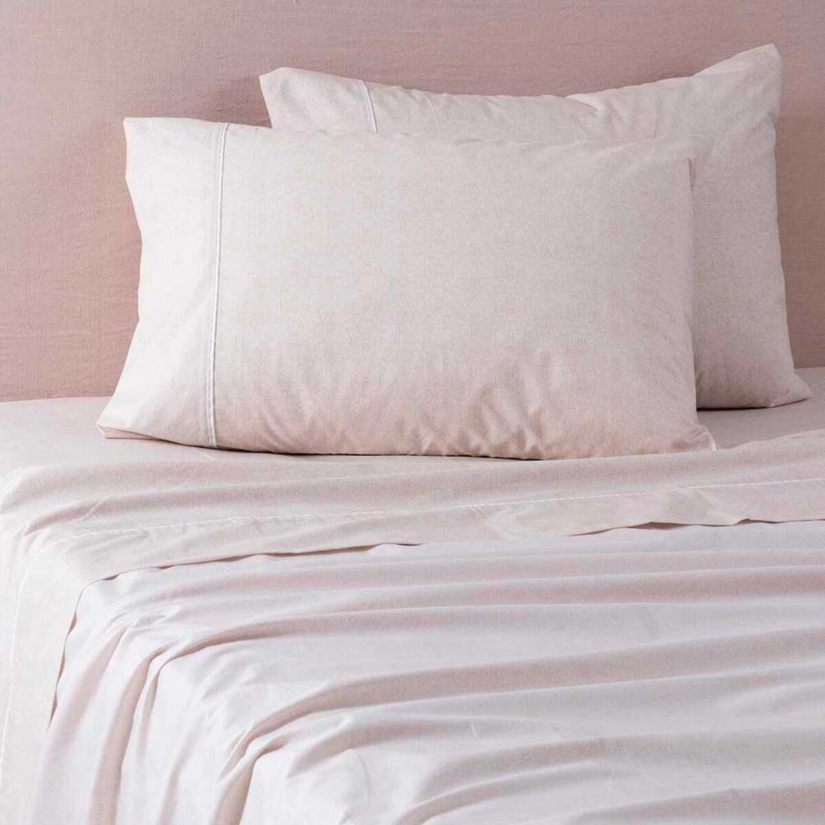 Juego de S&aacute;banas Estampado SoHome 180 Hilos King Refined Beige