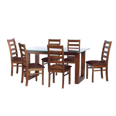 Juego de Comedor Latam Home Pamplona Burgos 6 Sillas Velvet Gris