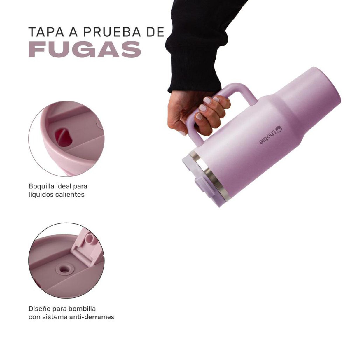 Vaso T&eacute;rmico Tumbler Lhotse Acero Inoxidable con Tapa 1180ml Lila