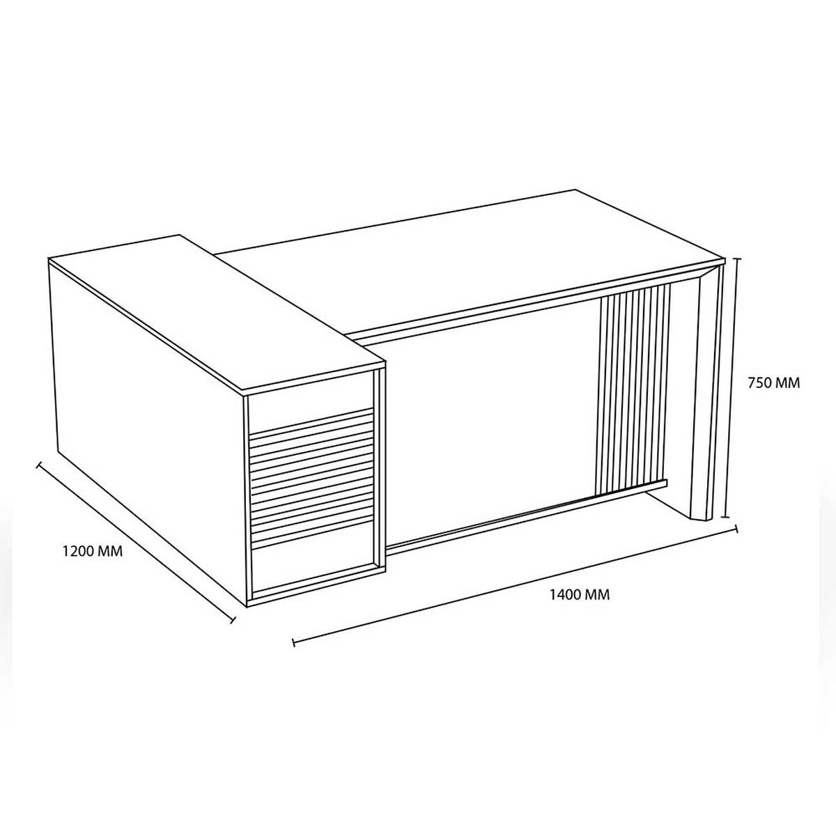 Escritorio Rodler Zenit Caf&eacute; Almendra-Gris Oscuro