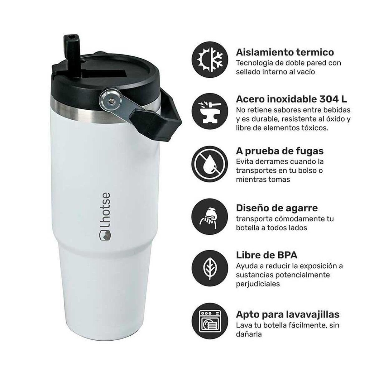 Botella T&eacute;rmica Insulada Travel Mug 900ml White Lhotse