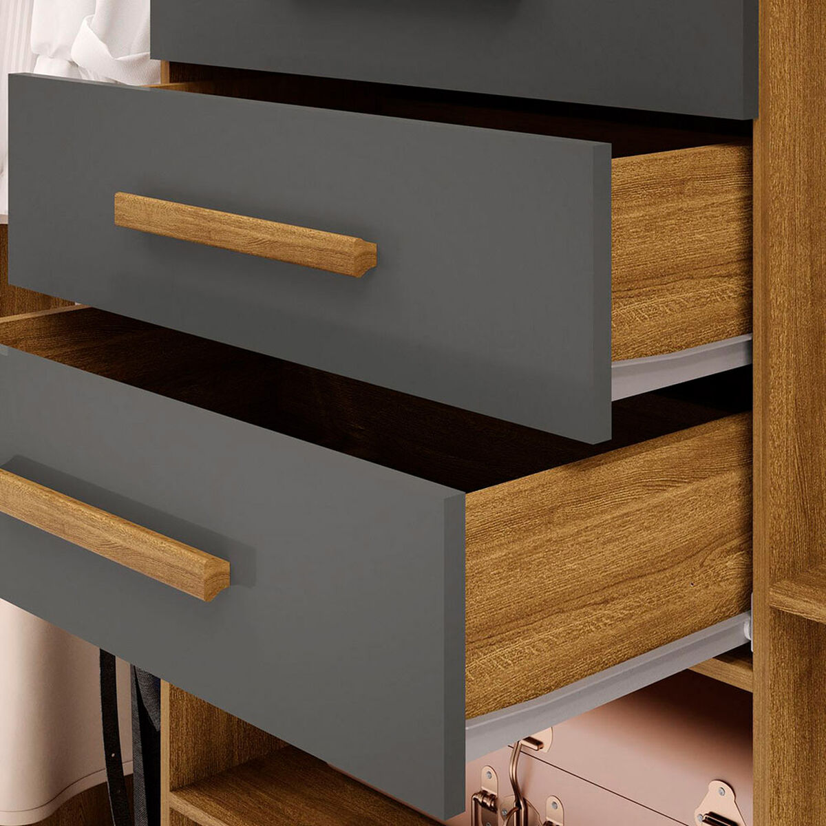 Closet Vekkahome Taurus 6 Puertas 3 Cajones Gris