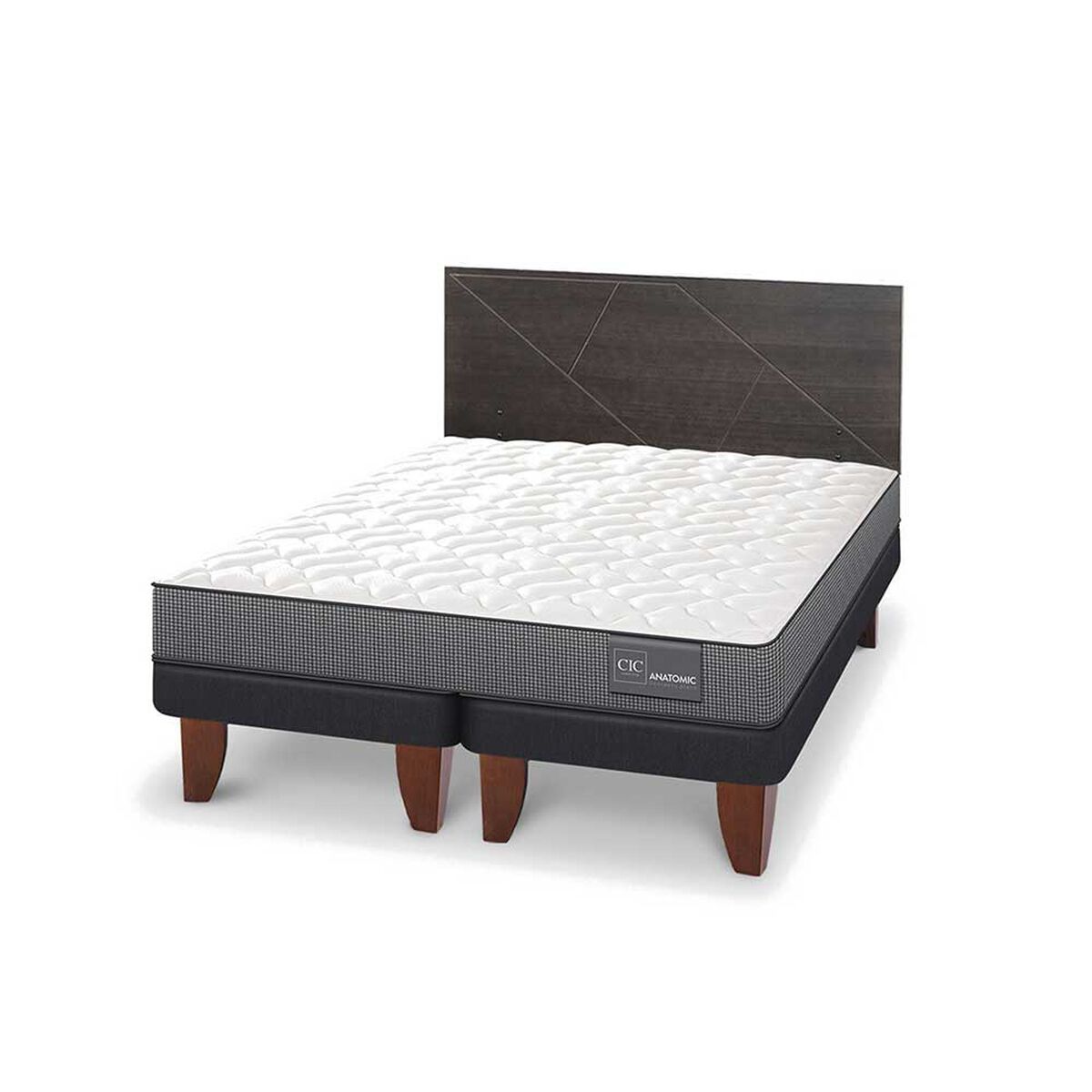 Cama Europea CIC Base Dividida 2 Plazas Anatomic + Respaldo Villarrica
