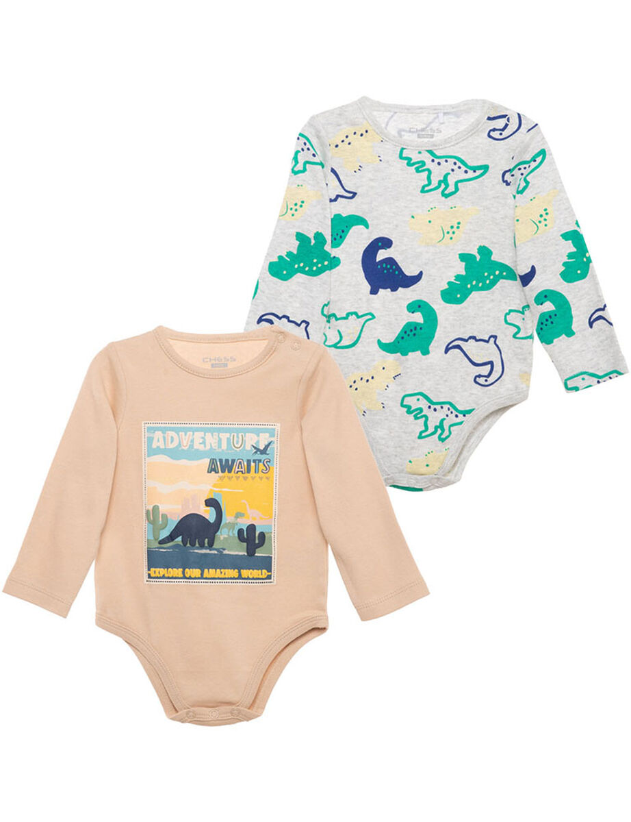 Pack 2 Body Bebo Algod&oacute;n Chess Baby
