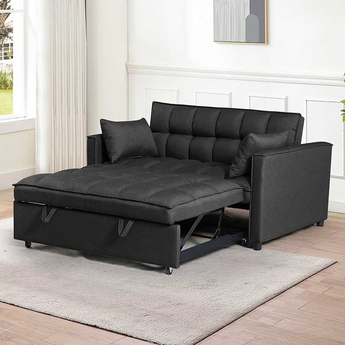 Futón Idetex Brela 2 Cuerpos Negro