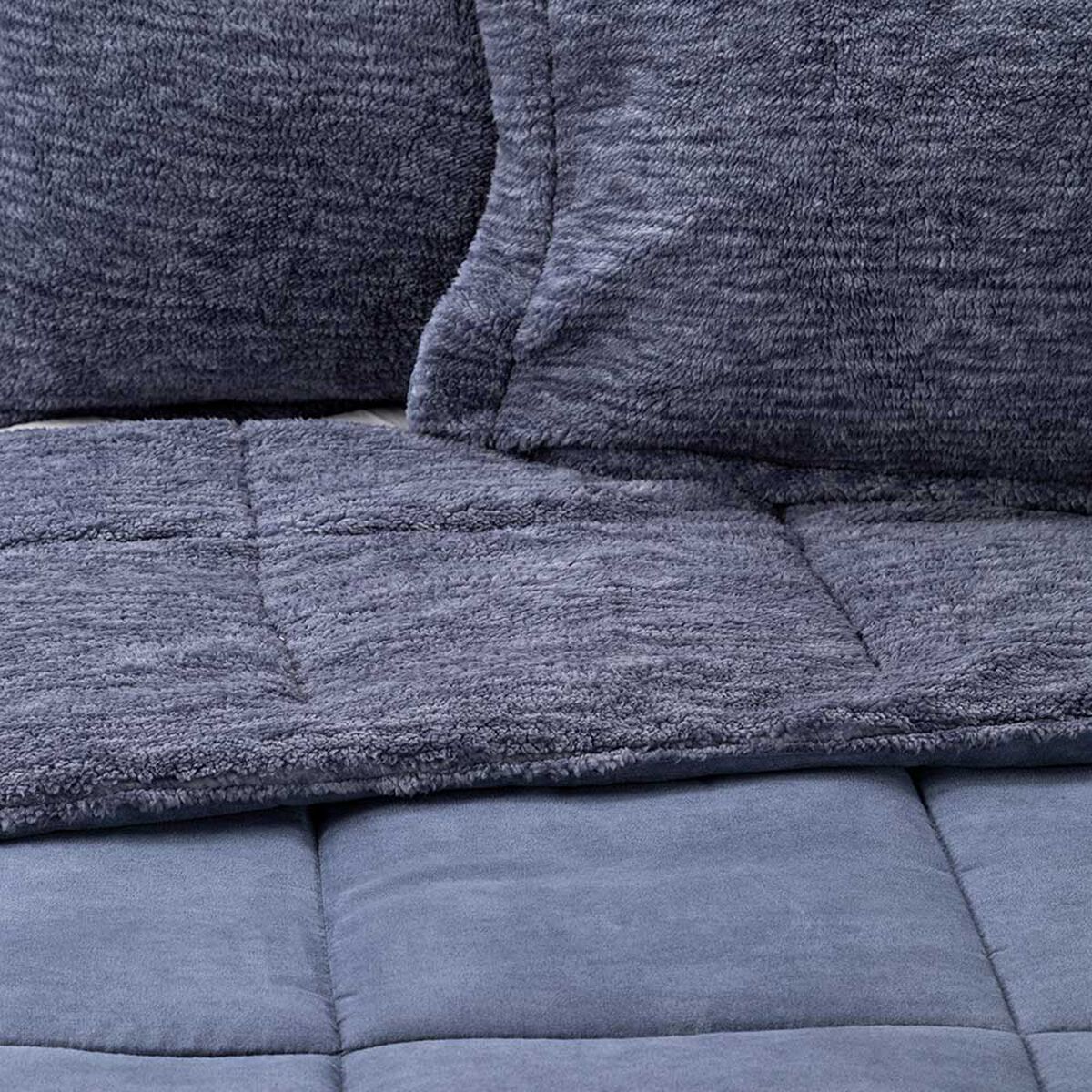 Plumón Melange Suede Zibel King Azul