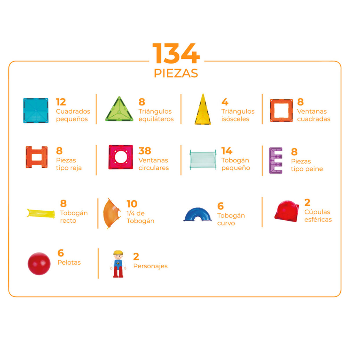 Tobogán 134 Piezas Magnéticas Imanix