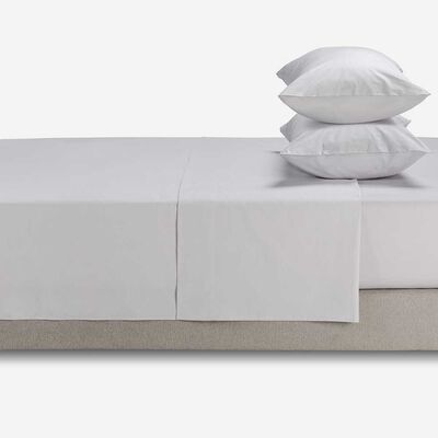 Juego de Sábanas Rosen 144 Hilos 2 Plazas Polycotton Lisa Plata