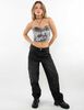 Blusa Strapless Crop Terciopelo Plush Mujer Icono