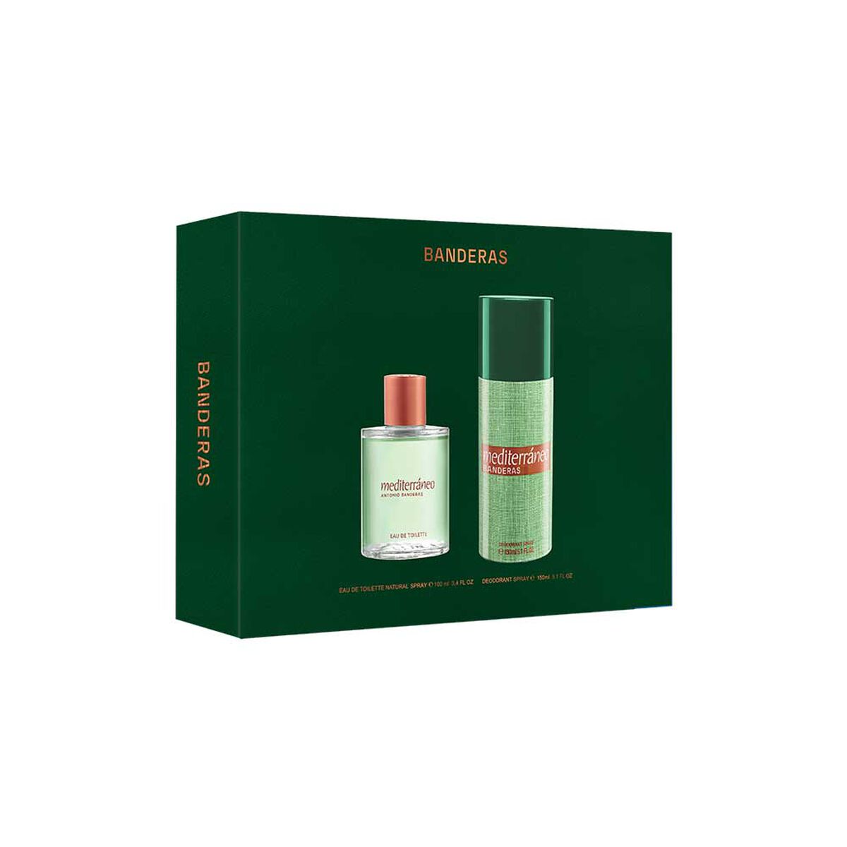 Set Perfume Antonio Banderas Hombre Mediterráneo Eau de Toilette 100 ml + 24h Desodorante Spray 150 ml