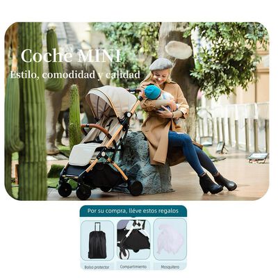 Imagen 2 del producto Coche de Paseo Últra Compacto con Accesorios Gris Lubabycas
