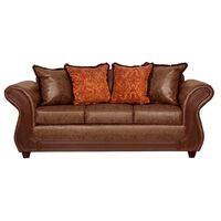 Sofá Black Factory Palermo 3 Cuerpos Café