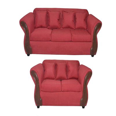 Imagen 1 del producto Juego de Living Diseño A&M Home Katia Sofá 3 Cuerpos + Sofá 1 Cuerpos Burdeo