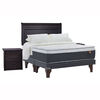 Cama Europea Celta Súper King Everest + Set Maderas Málaga + Textil + Almohadas  