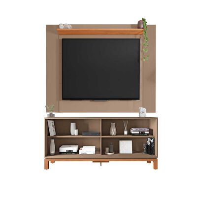 Imagen 2 del producto Set Panel + Rack 1.8  + Vitrina Decocasa Mondrian Gris-Castaño