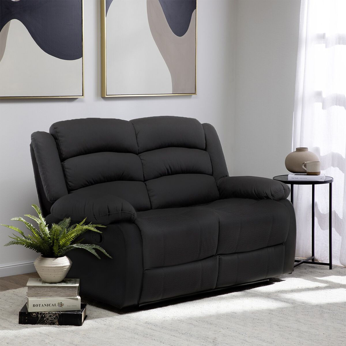 Sofá Daniels 8041LFFBK 2 Cuerpos Negro