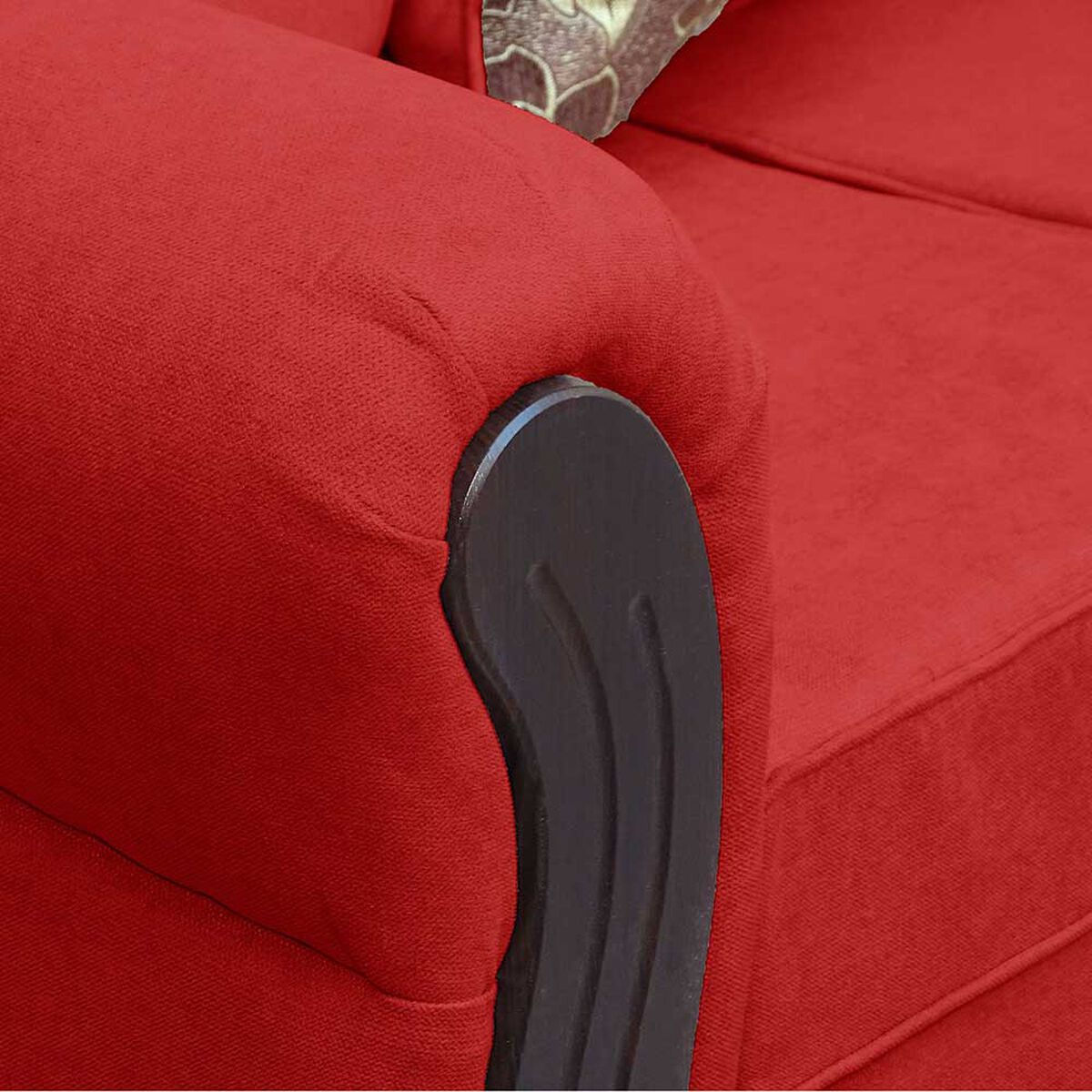 Juego de Living Elegant Detail Girona Sofá 2 Cuerpos + Dos sillones 1 Cuerpo Rojo