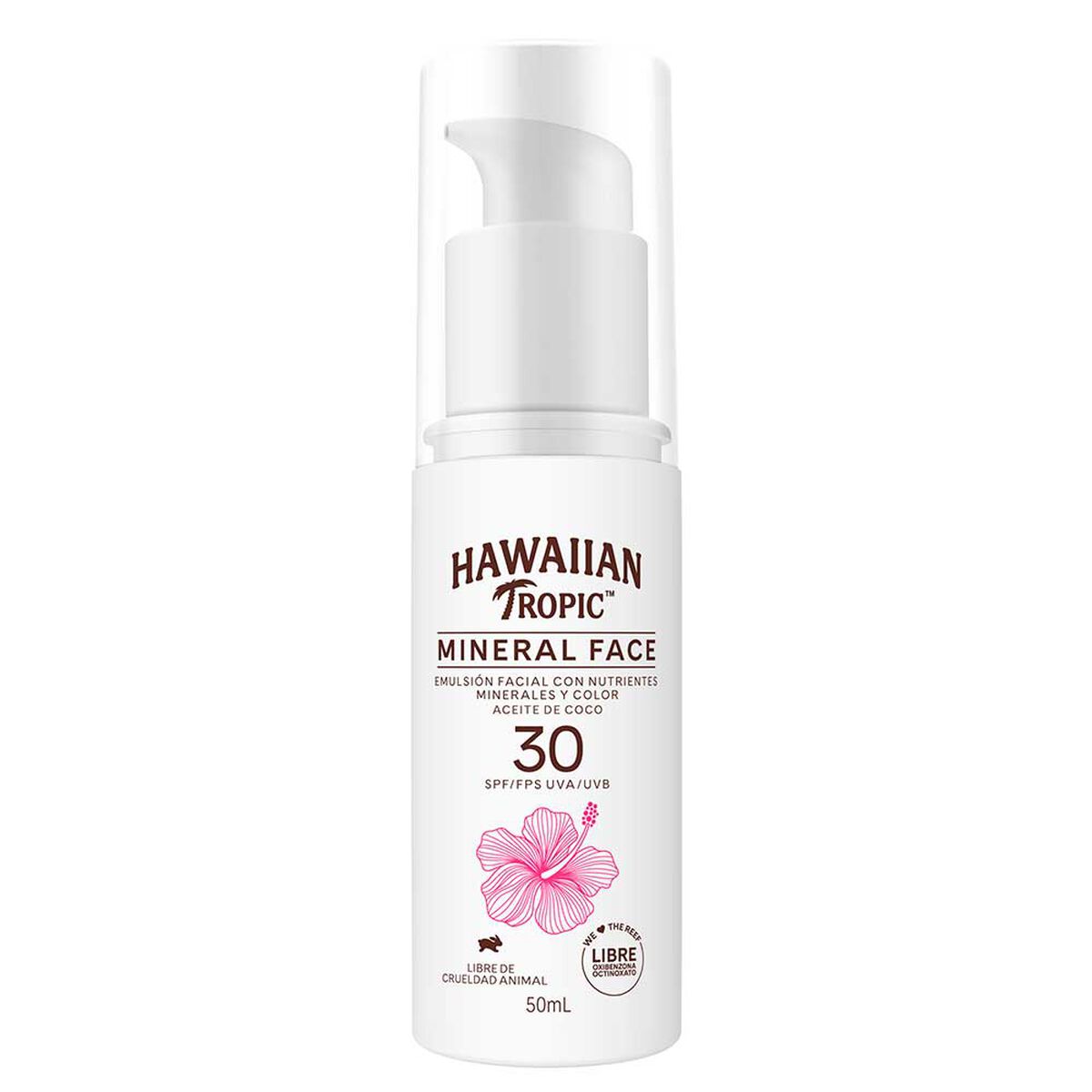 Protector Solar Facial Mineral con Color, FPS 30, 50 Ml Hawaiian Tropic