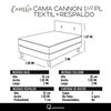 Cama Europea Latam Home 1,5 Plazas Cannon Gris