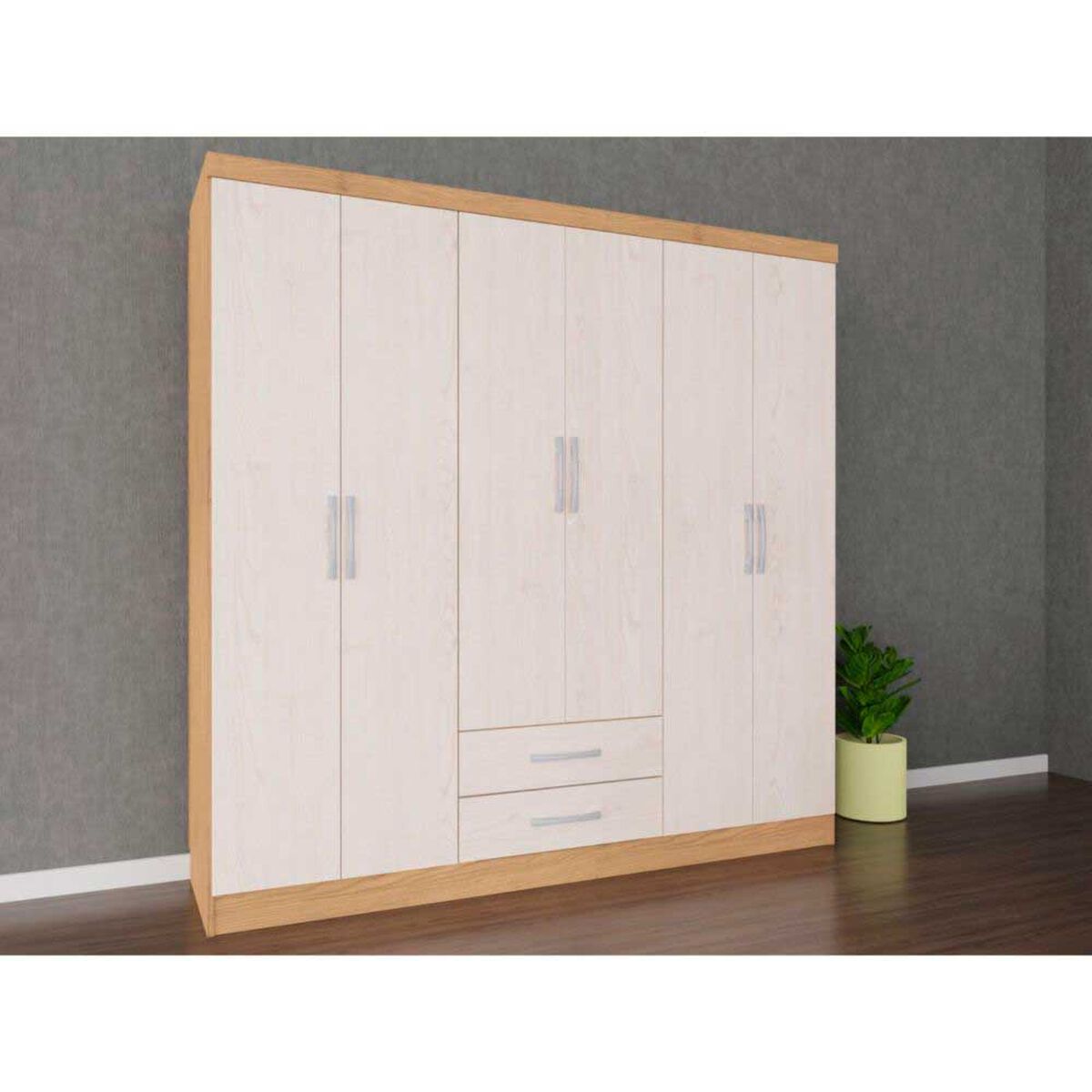 Closet Yardas Isabela 6 Puertas 2 Cajones Bicolor