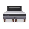 Cama Europea CIC Base Dividida 2 Plazas Ortopedic + Respaldo Munich Negro
