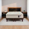 Combo Cama Europea Flex Base Dividida 2 Plazas Máximo Cobre + Respaldo + 2 Veladores Dreams 2 Plazas Treliza Negro