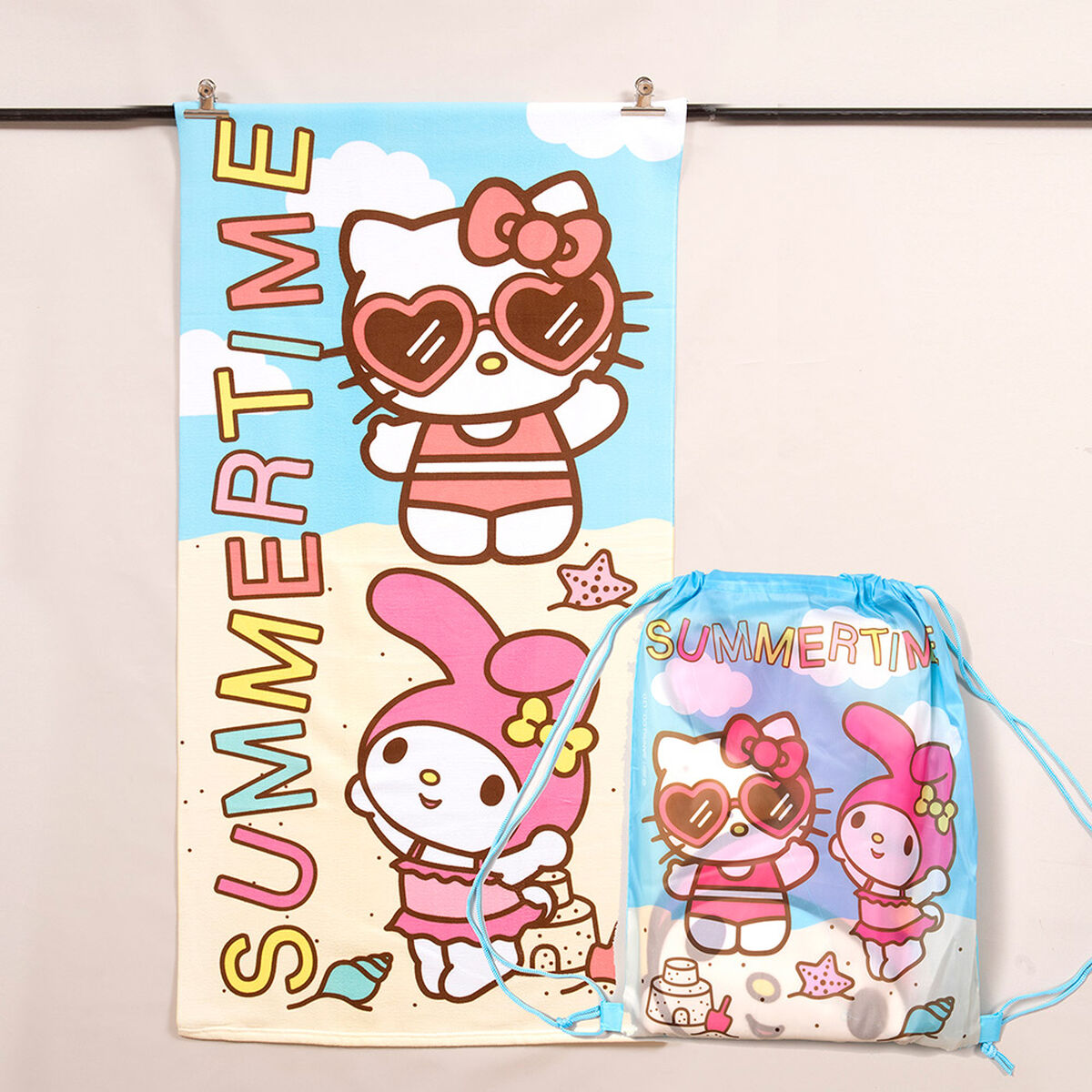 Toalla de Playa Sanrio-Hello Kitty Arena 70x140 cm + Bolso