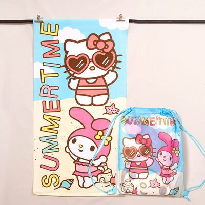 Toalla de Playa Sanrio-Hello Kitty Arena 70x140 cm + Bolso