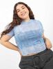 Polera Estampada Transparente Manga Corta Mujer Icono