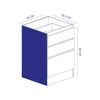 Mueble de Cocina Base Mobikit 3 Cajones Roble
