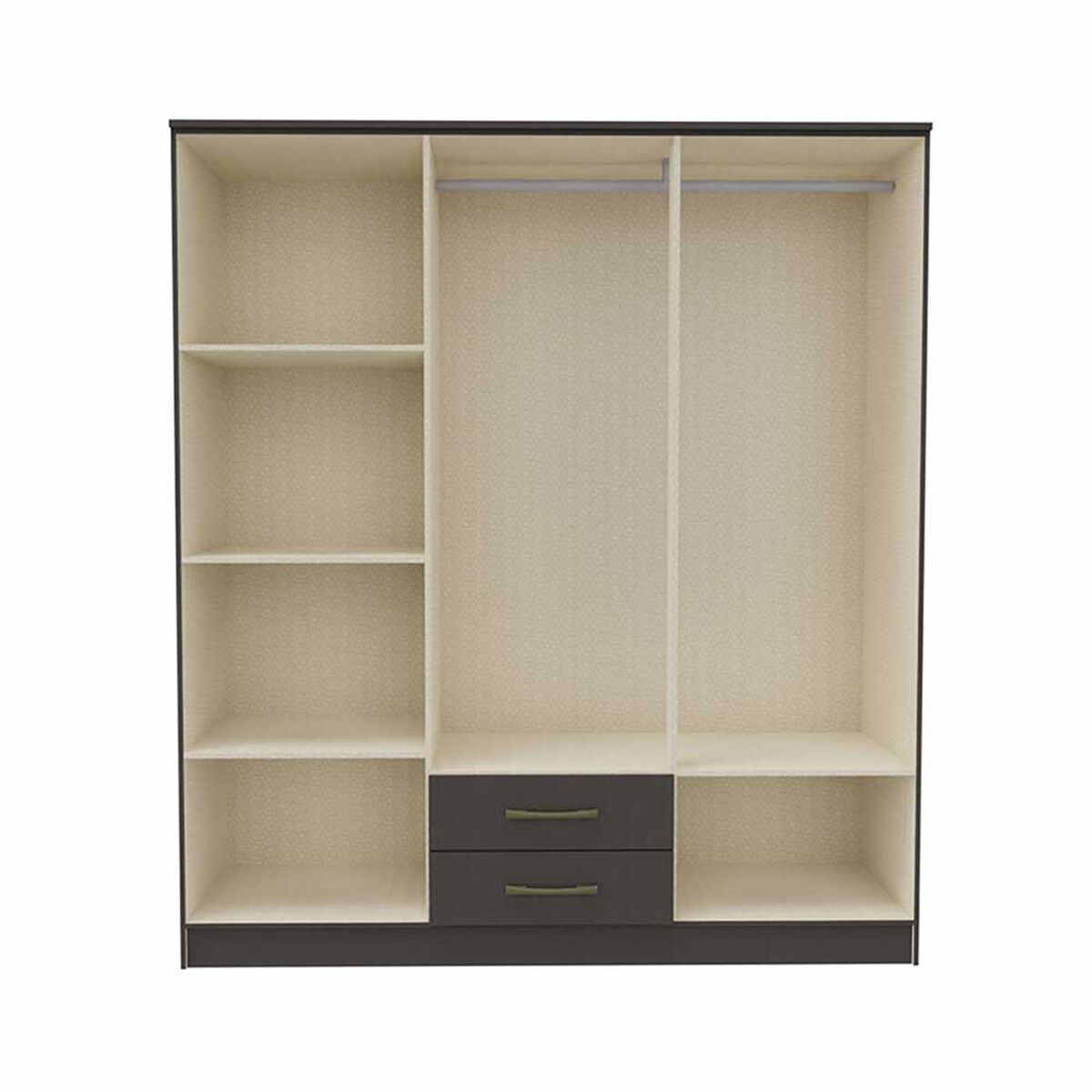 Clóset Vekkahome Pequim 6 Puertas 2 Cajones Negro