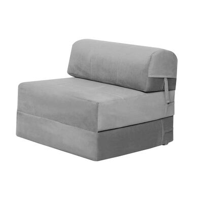 Sofá Cama Latam Home Velvet Siena 1 Cuerpo Gris