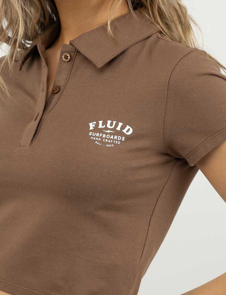 Polera Piqu&eacute; Crop Manga Corta Mujer Icono