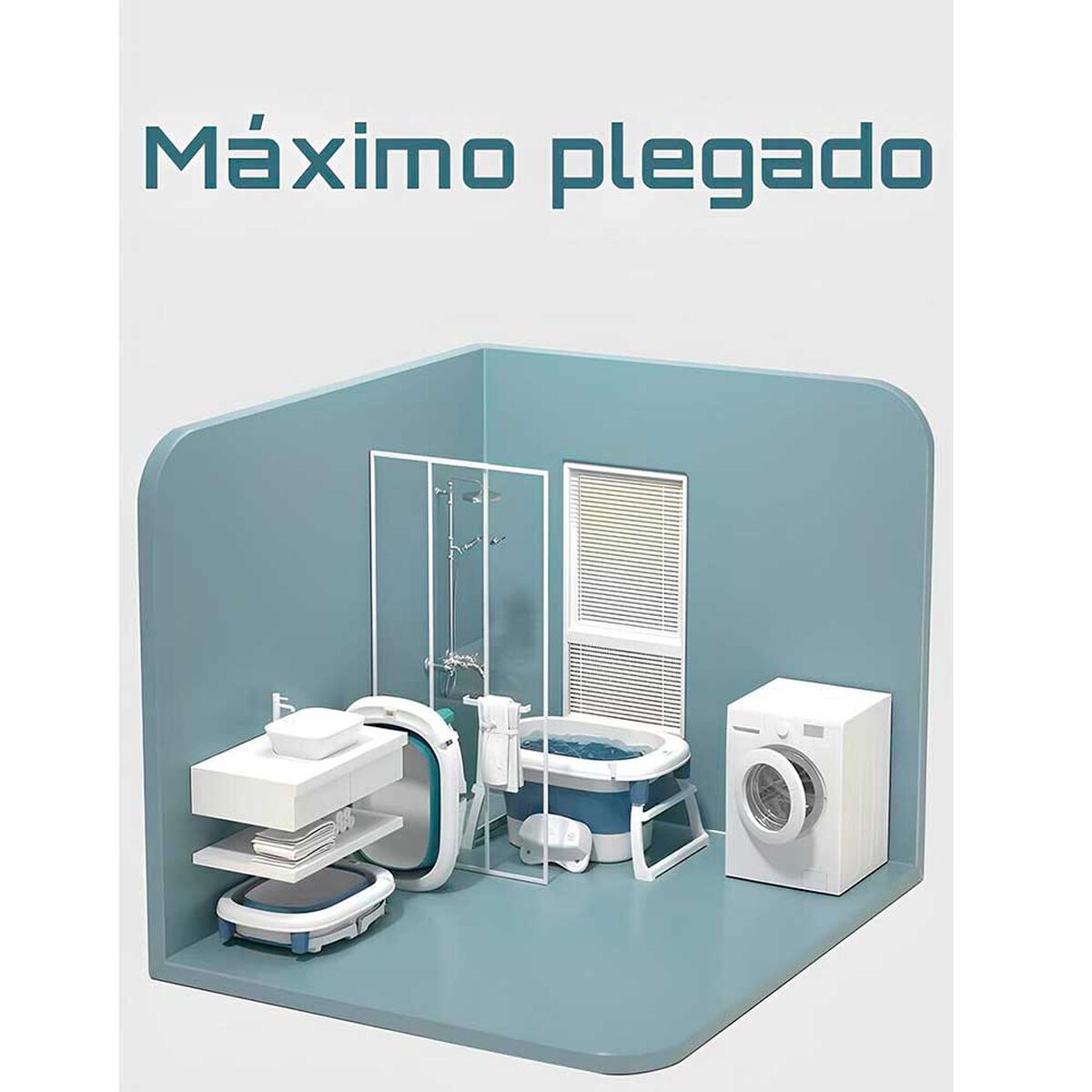 Bañera con Cojin Termómetro y más Accesorios Azul Lubabycas